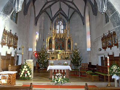 Weistrach, HL stephan, Iglesia, interior, altar, decoración, oro