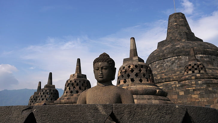 templet, Buddha, buddhismen, antika, staty, religion, landmärke