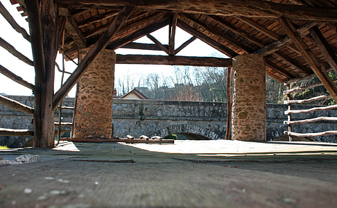 tannery, wooden tannery, old french tannery, tannery woodwork, rustic wooden building, wood structure