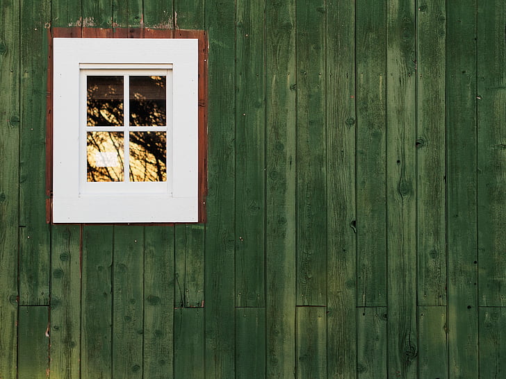 stodola, okno, budova, dřevo, staré, ročník, rustikální