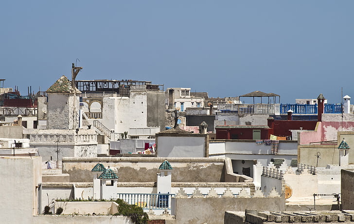 Maroko, As-Sawira, dachy, nastrój, Latem, Afryka Północna