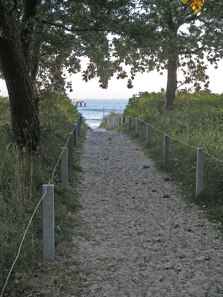 Strandweg, piasek, morze, od, Wybrzeże, Morza Północnego, Morza Bałtyckiego