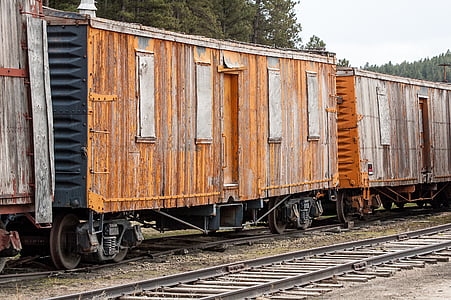 Trem, antiguidade, Carros, de madeira, amarelo, Windows, passageiros
