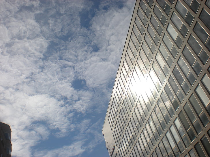 épület, napsütés, a MOL, Stockholm