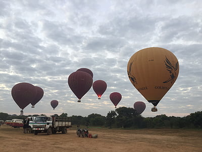 Bagan, gaisa balons, templis, ainava, mantojums, Budisms, piedzīvojums