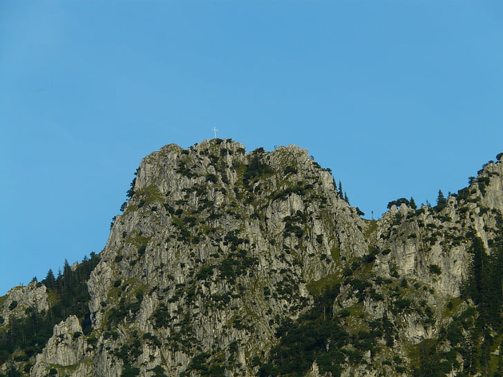 Mountain, Tine, pomocné vrcholy, Pešia turistika hory, sorg schrofen, Allgäuské Alpy, Jungholz