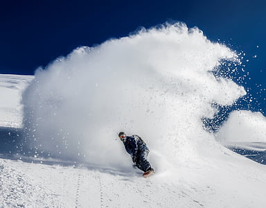 snowboarding, skibakken, bjerge, sne, vinter, styrtløb, HDR