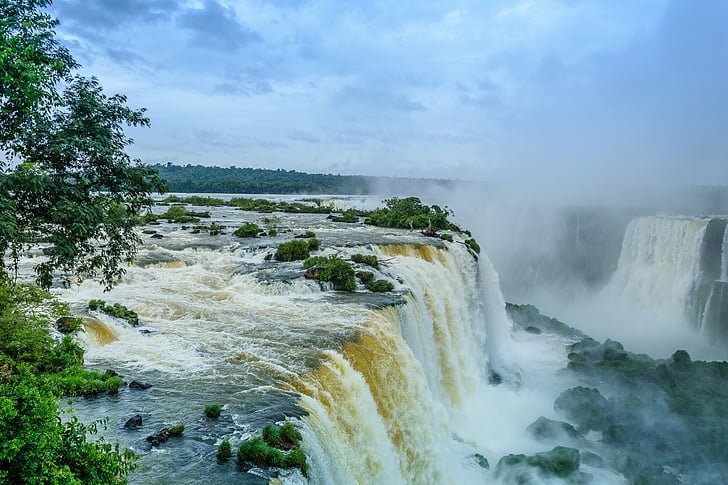 waterfall, water, waterfalls, landscape, nature, waters, brazil