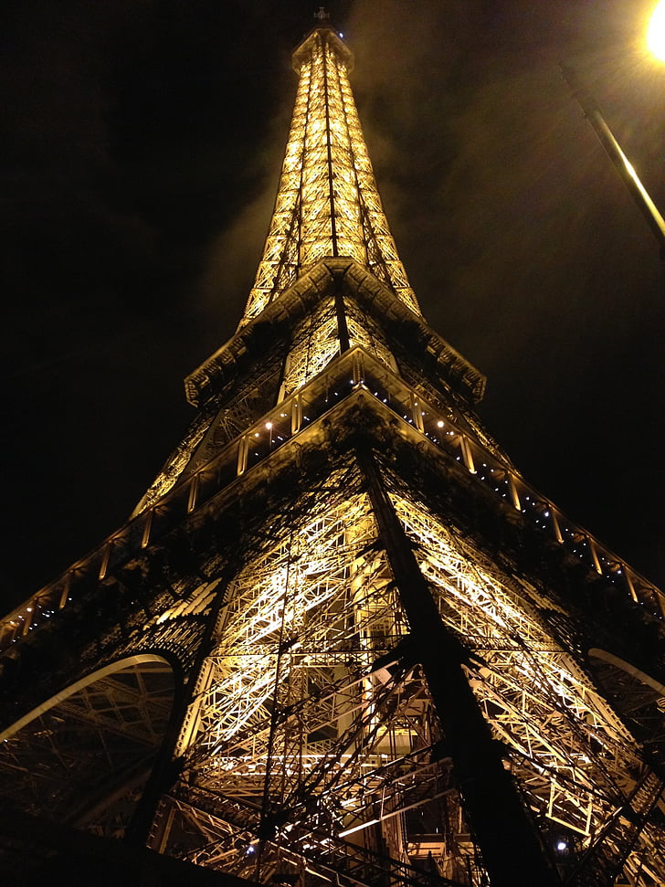 Париж, светлини, Франция, пътуване, небе, Паметник, архитектура