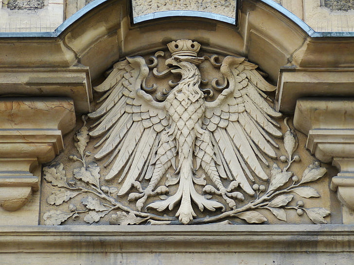 Adler, Plėšrieji paukščiai, erelis, heraldikos gyvūnų, akmuo, reljefo, simbolis