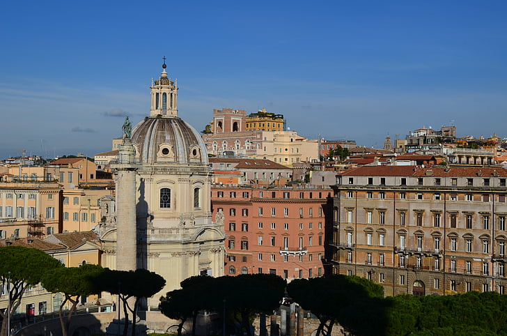 Róma, kilátás nyílik Róma, Nevezetességek, Róma nevezetességeinek, Olaszország, építészet, nagyváros