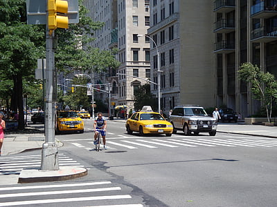 Niujorkas, gatvė, eismo, taksi, Manhattan, miesto, Miestas
