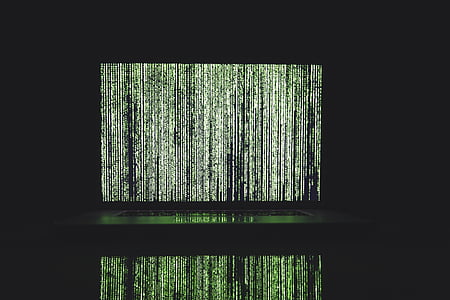 codi, ordinador, ciberespai, fosc, dades, xifratge, verd
