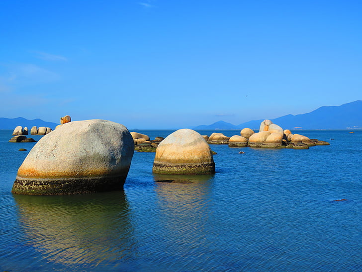 Mar, kövek, Beira-mar, sziklák, nyári, természet, táj