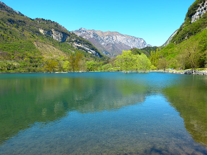Tenno jezioro, Lago di tenno, Włochy, Jezioro, wody, krajobraz, wakacje