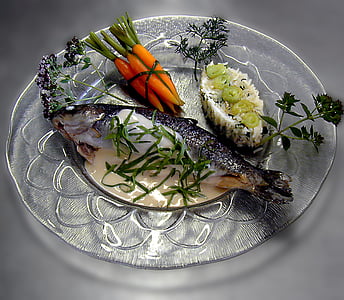 brook trout, main course, trout, fish, court, gourmet, menu