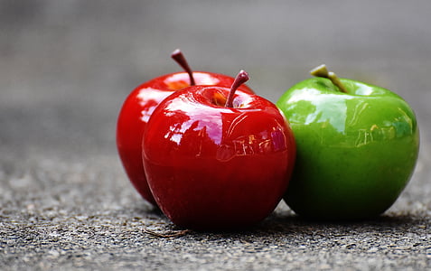 jabłka, szczelnie-do góry, pyszne, diety, jedzenie, świeży, owoce