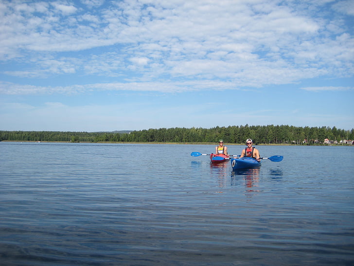 kanoe, jazero, pádlo, Vodné športy, Forest, Camping, výlet
