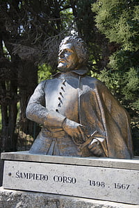 statue de, Sampiero corso, Bastelica, Corse, bronze