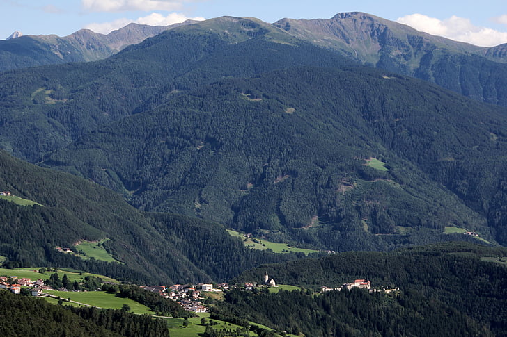 kalnai, kaimas, Alpių, Tirolis, Alm, Italija