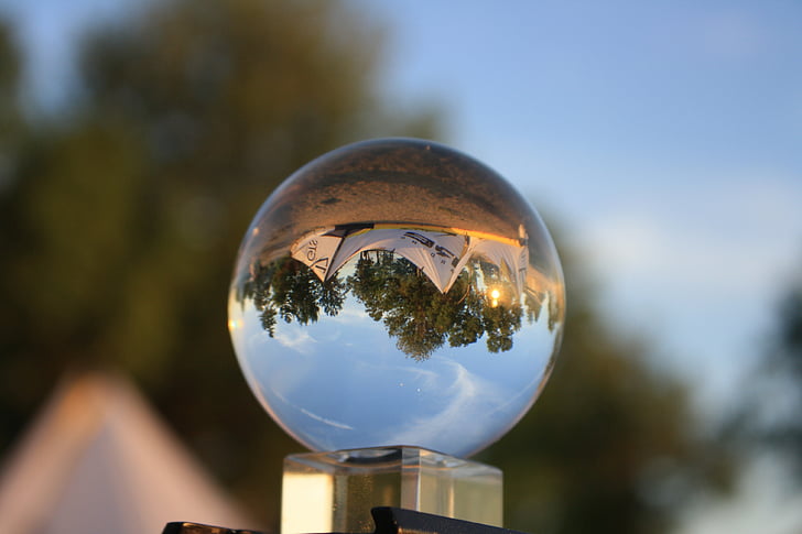 boule de cristal, réflexion, Crystal, sphère, Ball, Globe, tour