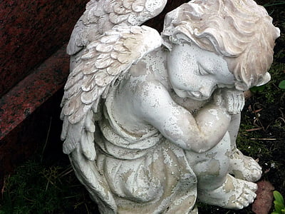 Angel, tro, kirkegården, håper, figur, skulptur, statuen