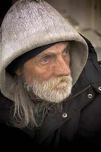 bezpajumtnieki, vīrietis, krāsa, nabadzība, sociālās, persona, bezpajumtnieku