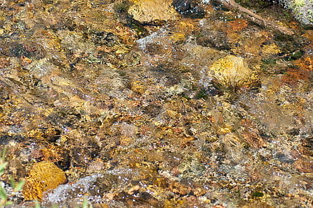 Creek, batu, air, tekstur, alam, latar belakang, Rock - objek