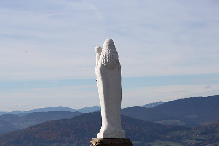 Madonna, Kulm, fjell, statuen