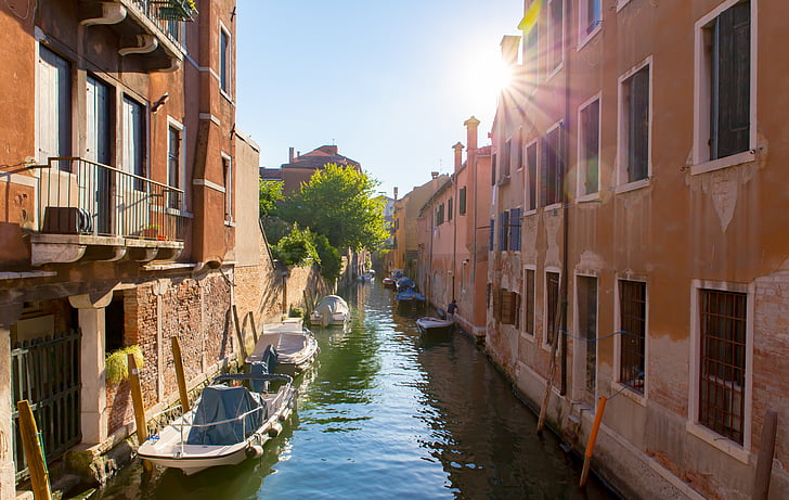 Venecia, calle, agua, Italia