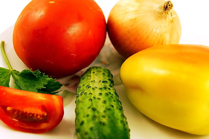 zöldség, gyümölcsök, élelmiszerek, ehető, nyers, snack, egészséges