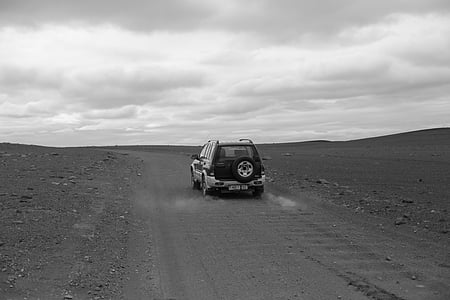 Divljina, prašina siva, terenska vozila, Island