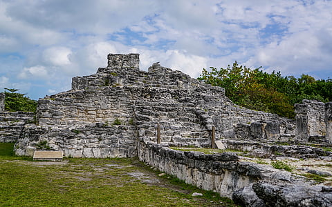 El ray, Cancun, Mexiko, Archeologické, Příroda, starověké, ruiny