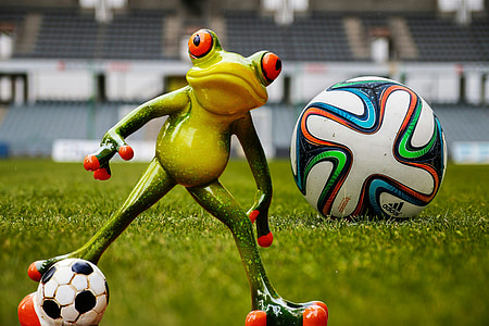 frog, football, funny, cute, play, sweet, figure