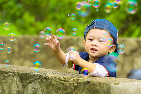 play, park, kid, ku shin, child, the park, soap bubbles