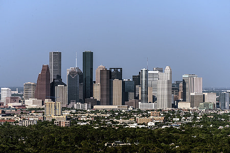 Skyline, Houston, centrum miasta, gród, Texas, Stany Zjednoczone Ameryki, budynki