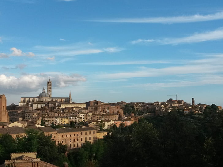 Siena, Italië, Toscane, Europa, reizen, landschap, hemel