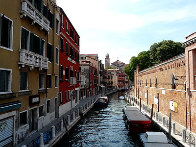 Itália, Veneza, canal, Hotel gardena, Rio-deitolentini, Verão, Junho de