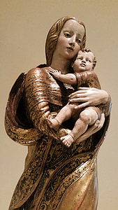 Statue, religioon, Saint, naine, Baby