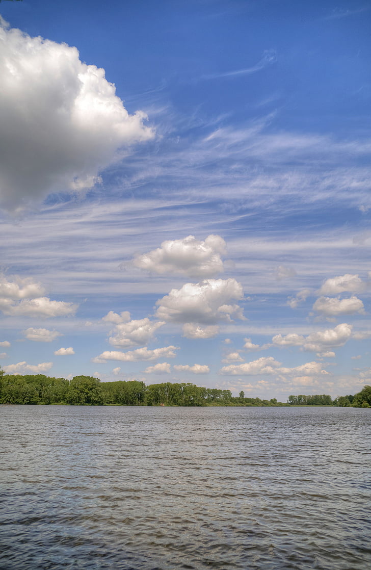 jezero, voda, mraky, pěkné počasí, Bremervörde, vörder jezero, vody