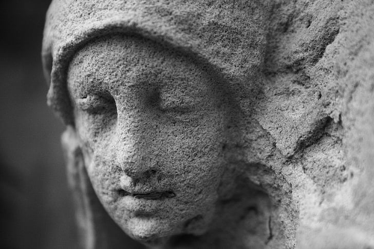 statuen av, ansikt, stein, en drøm