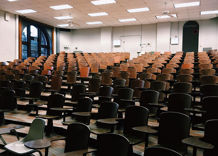 classroom, school, education, learning, lecture hall, chair, in a row