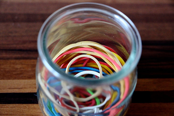 rubber bands, colorful, rubber, rubber band, red, blue, green