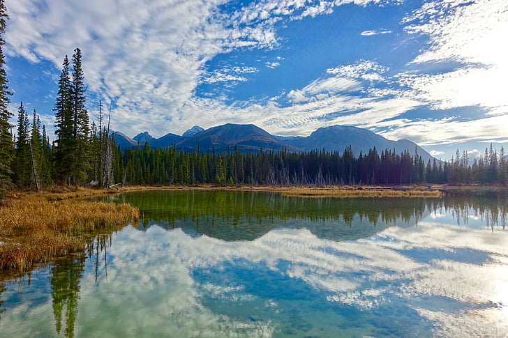 reflection, water, lake, wilderness, landscape, nature, tranquil
