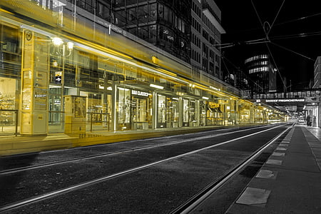 tram, berlin, long exposure, germany, capital, places of interest, railroad track