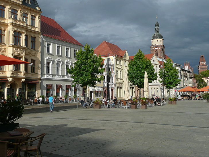 Freiberg, Europa, città, Piazza del mercato, storico, Piazza