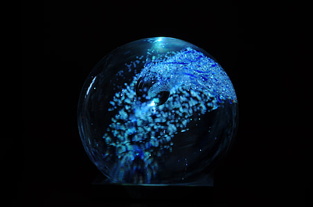 vidro, luz de volta, decoração, bola, esfera de vidro