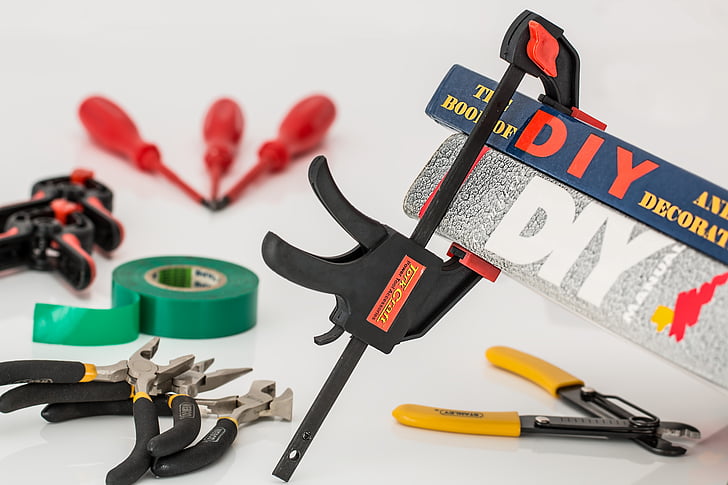 DIY, do-it-yourself, reparaties, verbetering van het huis, hobby, gereedschap, apparatuur