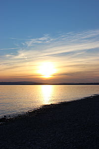 hagnau, lake constance, sunset, lake, bank, water, constance beach