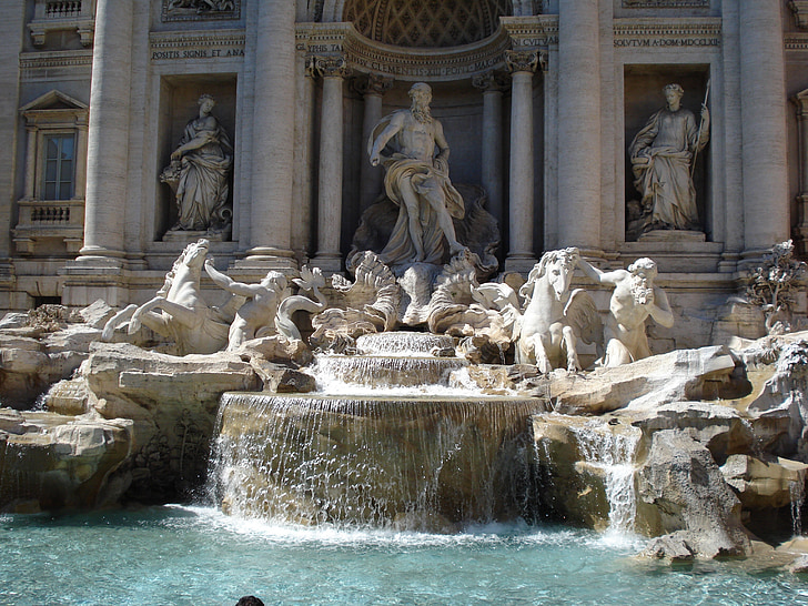 Fontana radiča, Italija, Rim, starinski, skulptura, Fontana